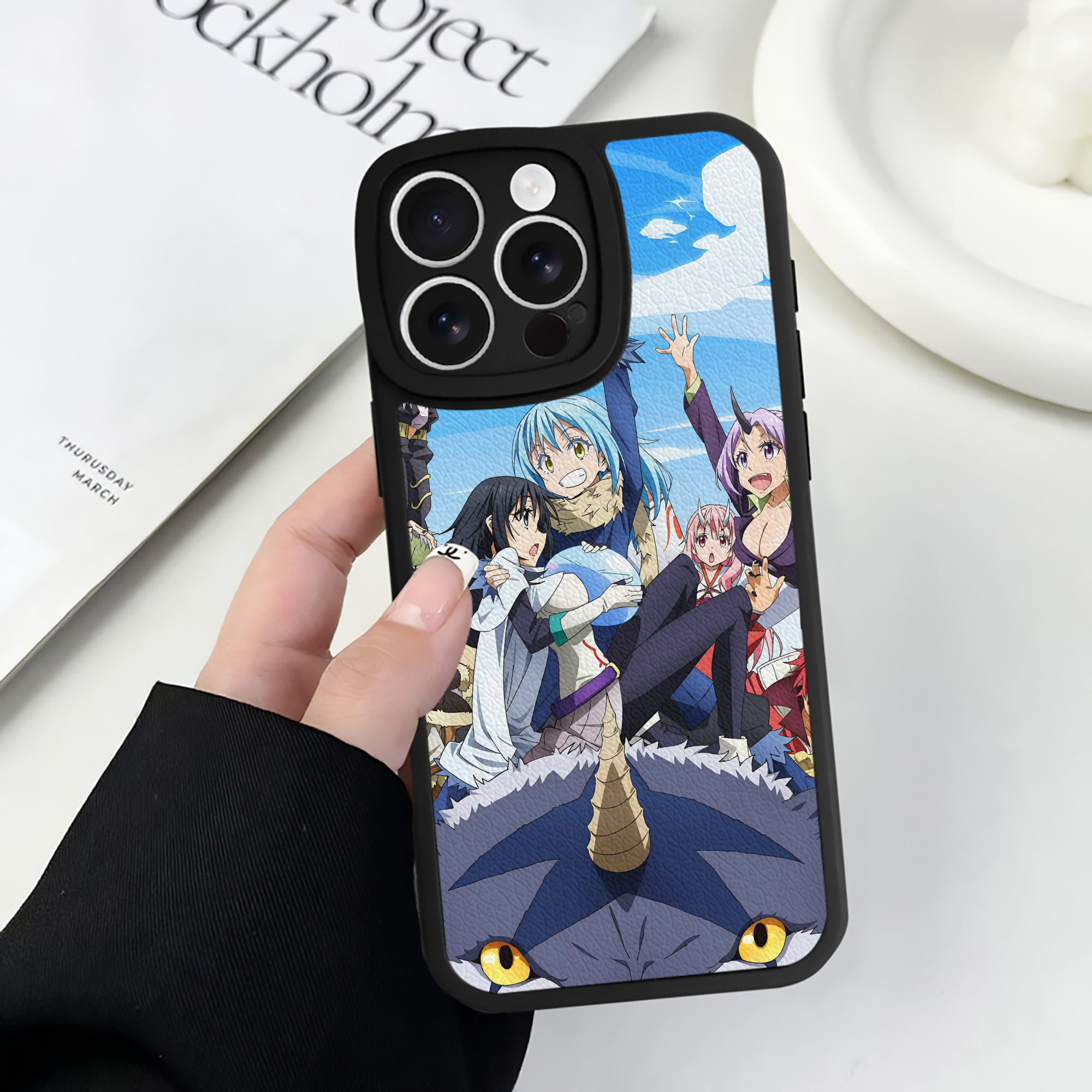 （画像用） 転スラ Regarding Reincarnated to Slime 【iPhone 16シリーズ対応】シリコンスマホケース（レザー調） 材質：シリコン
